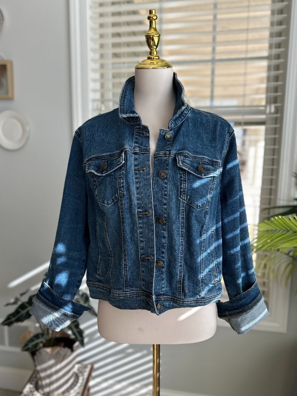 Candace Cameron Bure Dark Blue Denim Jacket Sz 14